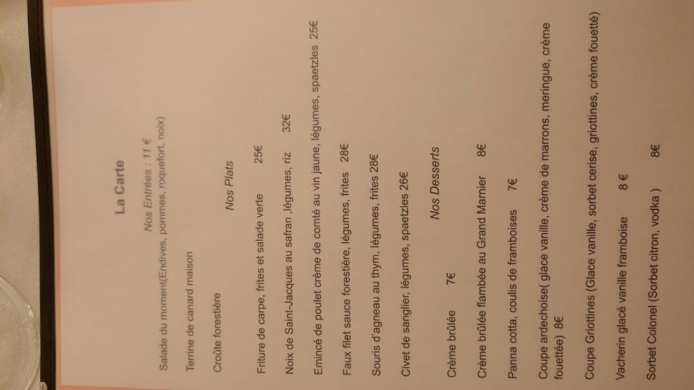 Restaurant des Sapins - Menu Image 1